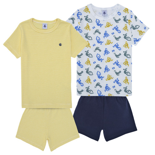 Textil yeezyça Pijamas / Camisas de dormir Petit Bateau A0ABD X2 Azul / Amarelo