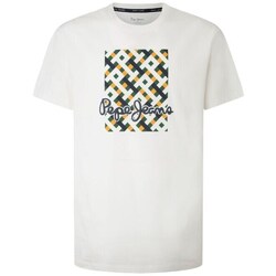 Textil Homem T-Shirt mangas curtas Pepe jeans WARREN FUTURE ECRU Branco