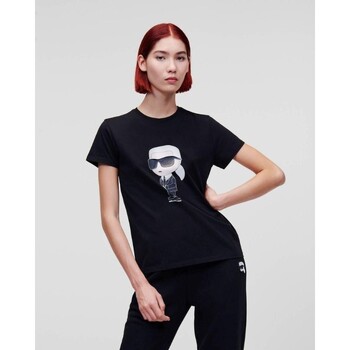 Textil Mulher T-shirts e Pólos Karl Lagerfeld  Preto