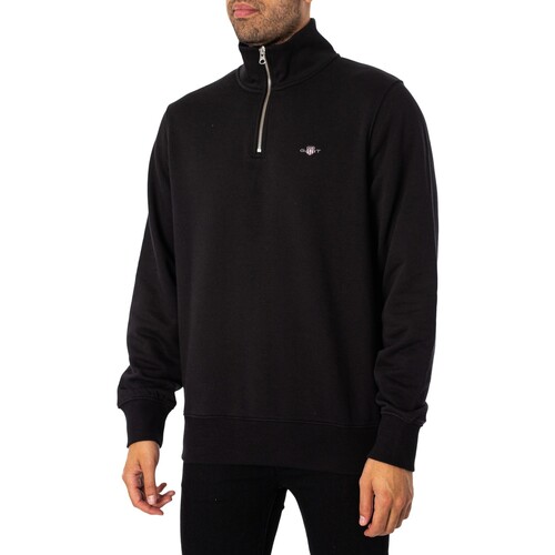 Gant Sweatshirt com fecho de correr regular Shield Preto