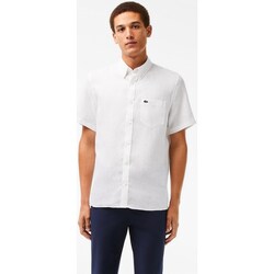 Textil Homem Camisas mangas curtas Lacoste Zip CH4991 Branco