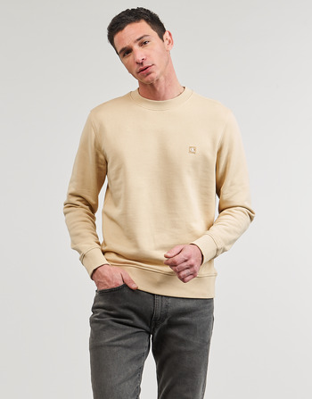 Textil Homem Sweats Calvin Klein Jeans CK EMBRO BADGE CREW NECK Bege