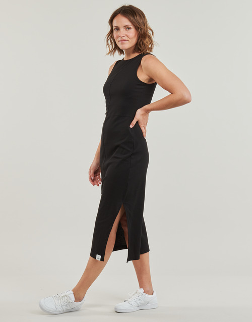 Shorts de baño negros con logo grande y cordón ajustable de Calvin Klein SEAMING LONG RIB DRESS