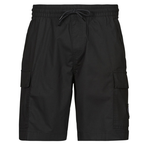 Textil Homem Shorts / Bermudas Pochetes / Bolsas pequenas WASHED CARGO SHORT Preto