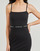 Textil Mulher Vestidos curtos Calvin Klein Borsa a spalla oro nero LOGO ELASTIC STRAPPY DRESS Preto