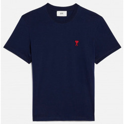 Textil Homem T-shirts e Pólos Ami Paris T SHIRT  DE COEUR UNISEX NAUTIC BLUE Marinho