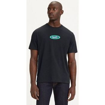 Textil Homem T-shirts e Pólos Levi's 16143 1053 - RELAXED TEE-BLACK Preto