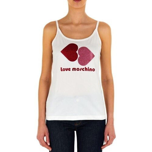 Textil Mulher T-shirts e Pólos Love Moschino W4H81 01 E1951 Branco