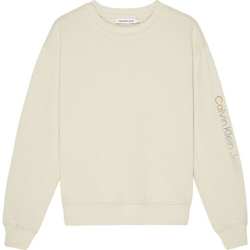 Textil Criança Sweats Calvin Klein paisley printed slim fit shirt IU0IU00434 INSTITUTIONAL-ACI CLASSIC BEIGE Bege