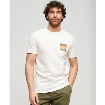 Textil Homem Short Sleeve Classic Collar Shirt in Organic Handkerchief Linen Superdry Vintage vl cali Branco