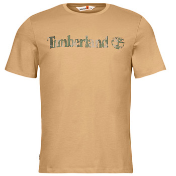 Textil Homem T-Shirt mangas curtas beauty Timberland Camo Linear Logo Short Sleeve Tee Bege