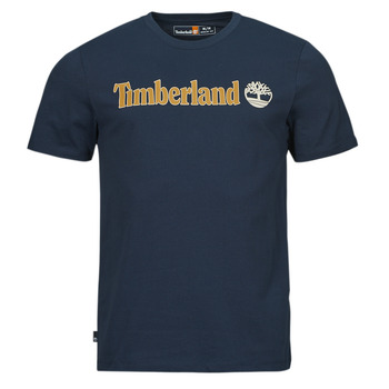 Textil Homem T-Shirt mangas curtas Timberland Linear Logo Short Sleeve Tee Marinho