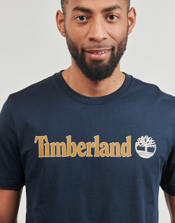 Timberland Linear Logo Short Sleeve Tee Marinho