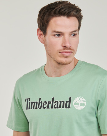Timberland Linear Logo Short Sleeve Tee Cinza / Verde
