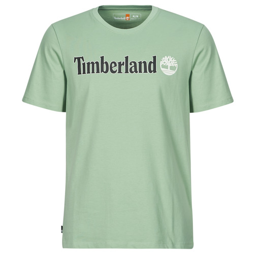 Textil Homem T-Shirt mangas curtas Timberland Linear Logo Timberland 6 inch premium little kids boots grey nubuck tb0a199k Cinza / Verde