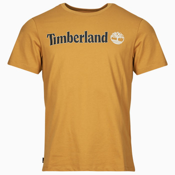 Textil Homem T-Shirt mangas curtas fabric Timberland Linear Logo Short Sleeve Tee Camel
