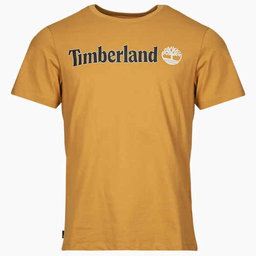 Textil Homem timberland men 6 premium boot new gourd waterbuck Timberland Linear Logo Short Sleeve Tee Camel
