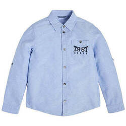 Textil Rapaz Camisas mangas comprida Guess L3YH05-OXFD-3-22 Azul