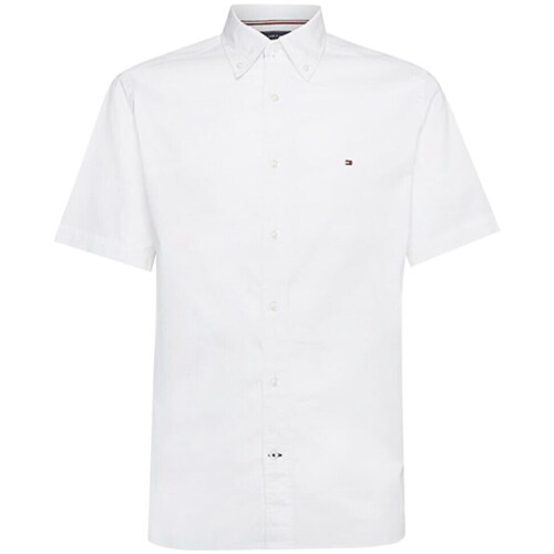 Textil Homem Camisas mangas comprida Tommy Hilfiger Flex Branco