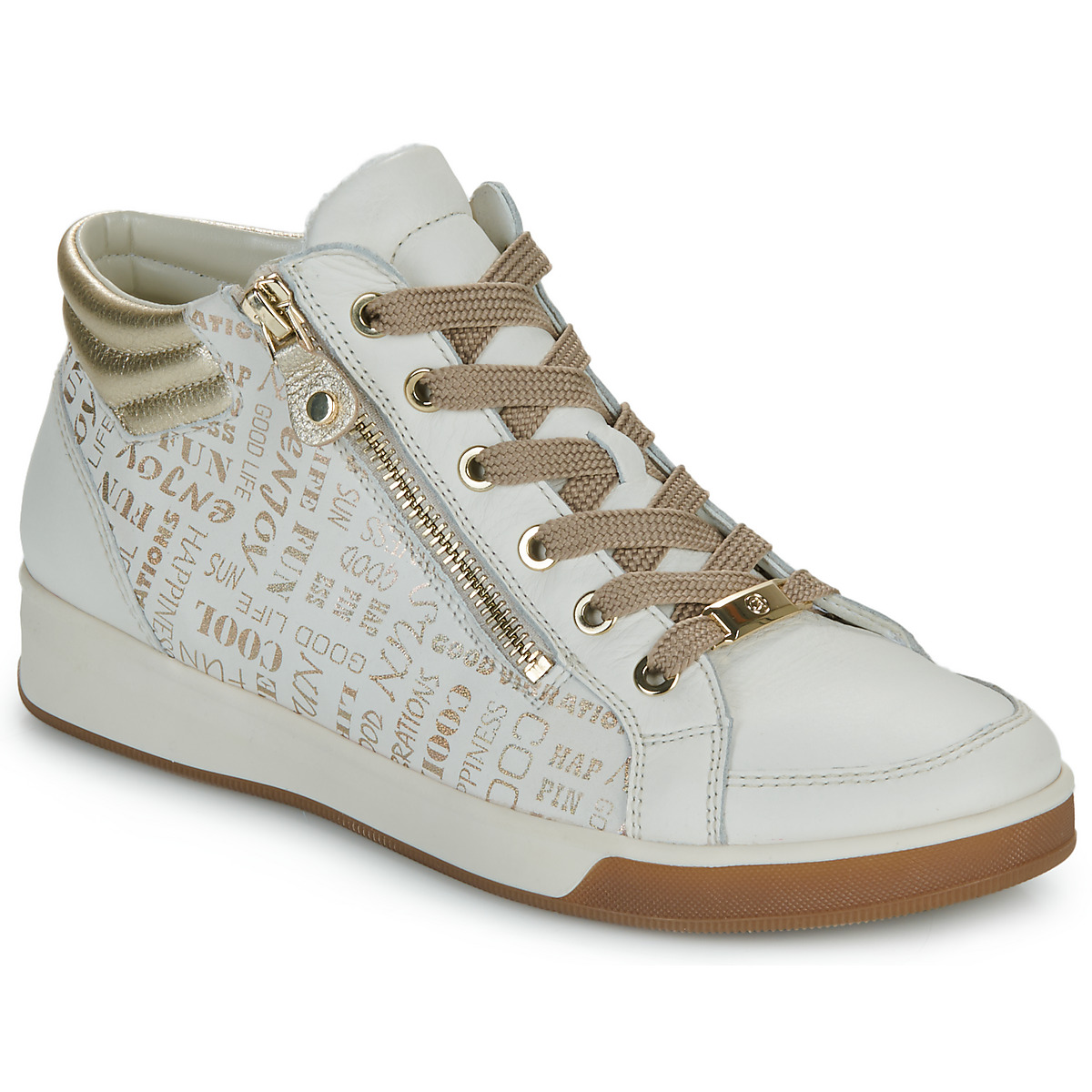 Sapatos Mulher Sapatilhas de cano-alto Ara ROM-ST-HIGH-SOFT Branco / Ouro