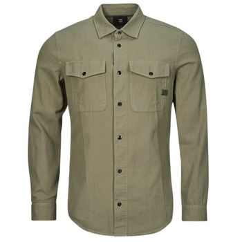 Textil Homem Camisas mangas comprida G-Star Raw marine slim shirt l\s Bege