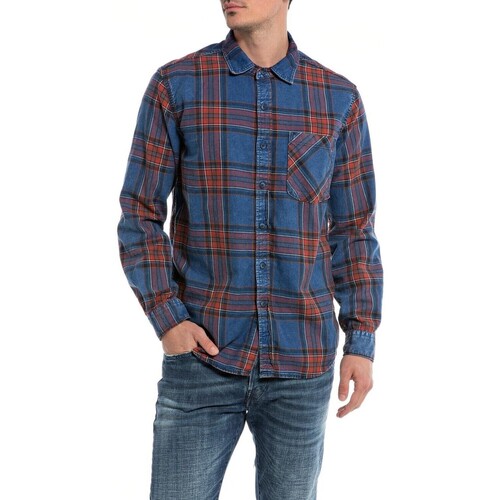 Textil Homem Camisas mangas comprida Replay  Multicolor