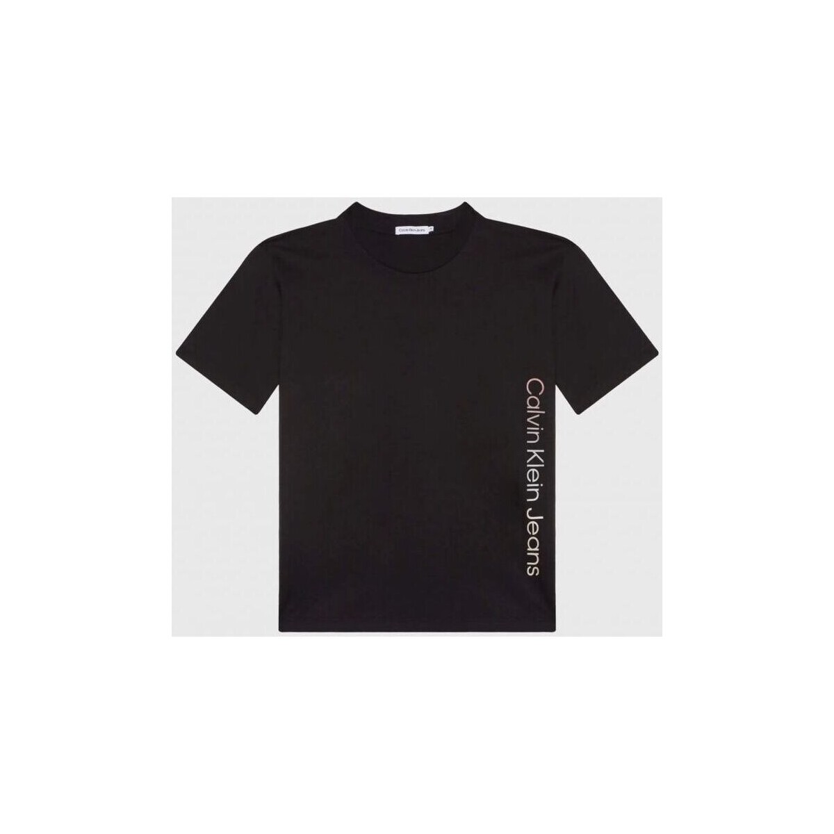 Textil Criança T-shirts e Pólos Calvin Klein Jeans IU0IU00465 INSTITUTIONAL-BEH BLACK Preto
