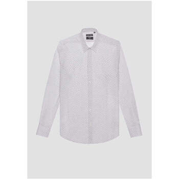 Textil Homem Camisas mangas comprida Antony Morato MMSL00628-FA430575-1000-1-1 Branco