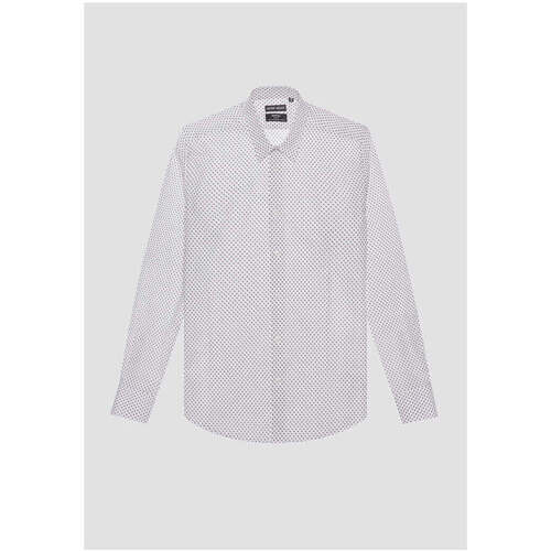Textil Homem Camisas mangas comprida Antony Morato MMSL00628-FA430575-1000-1-1 Branco