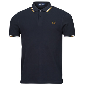 Textil Homem Polos mangas curta Fred Perry TWIN TIPPED FRED PERRY SHIRT Marinho / Bege / Branco