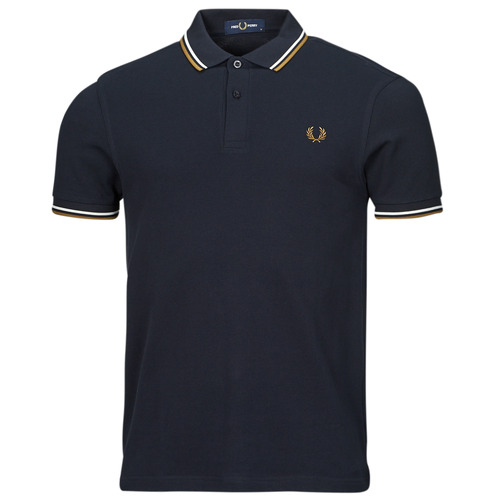 Textil Homem Calvin Klein Jea Fred Perry TWIN TIPPED FRED PERRY SHIRT Marinho / Bege / Branco