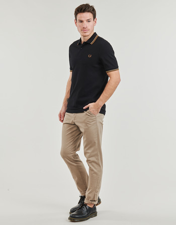 Fred Perry TWIN TIPPED FRED PERRY SHIRT Preto / Castanho