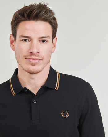 Fred Perry TWIN TIPPED FRED PERRY SHIRT Preto / Castanho