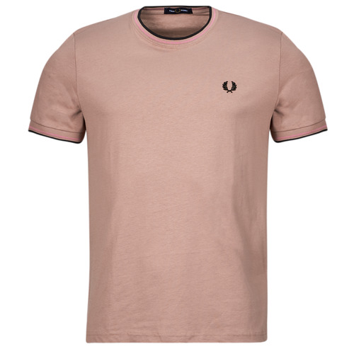 Textil Homem Outono / Inverno Fred Perry TWIN TIPPED T-SHIRT Rosa / Preto