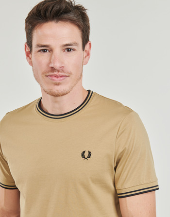 Fred Perry TWIN TIPPED T-SHIRT Bege / Preto