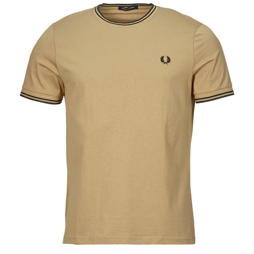 Textil Homem Polo Ralph Lauren Fred Perry TWIN TIPPED T-SHIRT Bege / Preto