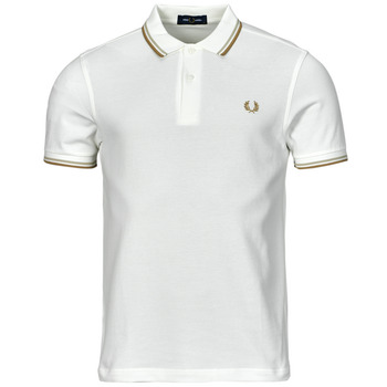 Textil Homem Polos mangas curta Fred Perry TWIN TIPPED FRED PERRY SHIRT Branco / Bege