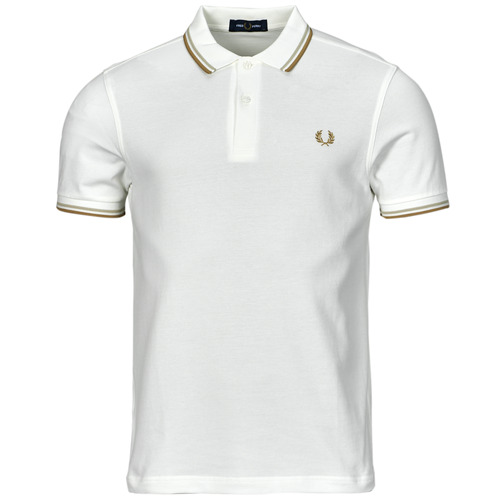 Textil Homem T-Shirt mangas curtas Fred Perry TWIN TIPPED FRED PERRY SHIRT Branco / Bege