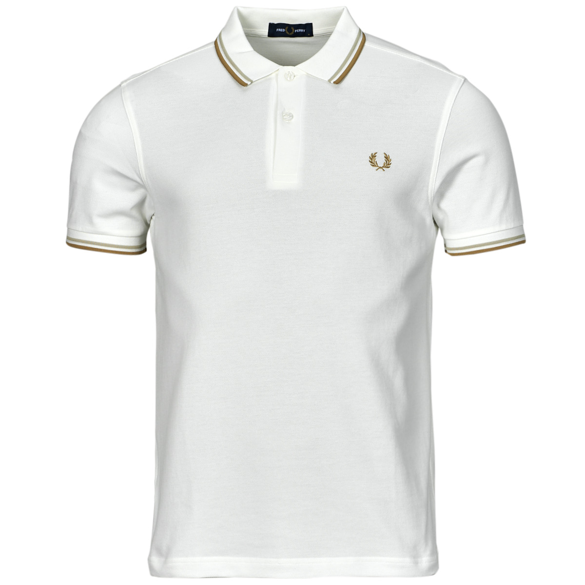 Textil Homem One Point t-shirt med logotypmärke TWIN TIPPED FRED PERRY SHIRT Branco / Bege