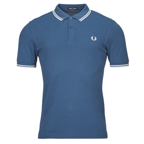 Textil Homem Polos mangas WASHED Fred Perry TWIN TIPPED FRED PERRY SHIRT Azul / Branco
