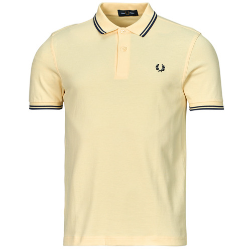 Textil Homem Ballin Est. 2013 Fred Perry TWIN TIPPED FRED PERRY SHIRT Amarelo / Marinho
