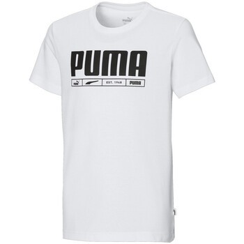 Textil Rapaz T-Shirt mangas Sneakerss Puma  Branco