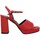 Sapatos Mulher Sandálias Carel Plisse Cuir Femme Rouge Vermelho