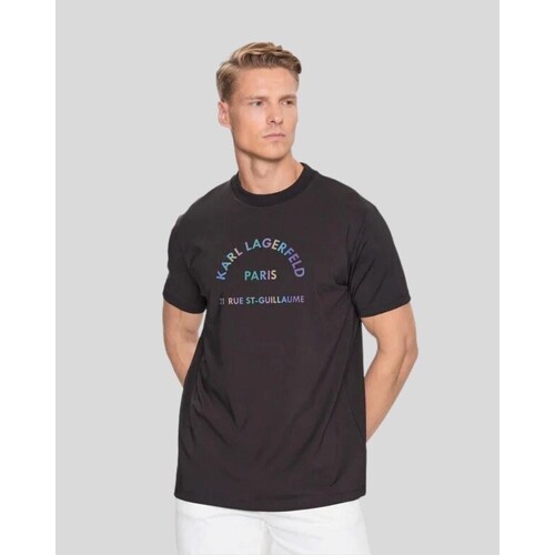 Textil Homem Paul Smith Junior T-Shirt mit grafischem Print Blau Karl Lagerfeld 755062 533233 Preto