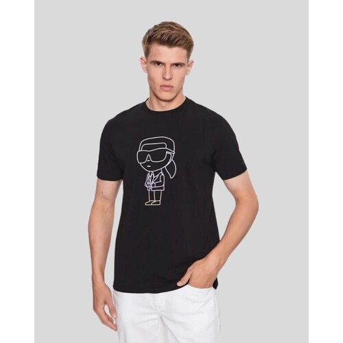 Textil Homem Paul Smith Junior T-Shirt mit grafischem Print Blau Karl Lagerfeld 755400 533221 Preto