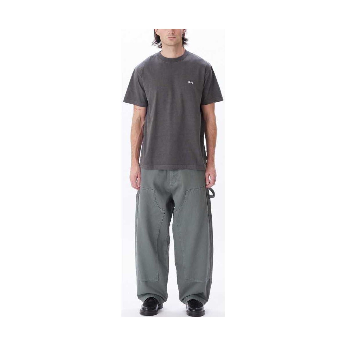 Textil Homem T-shirts e Pólos Obey Lowercase pigment tee ss Preto
