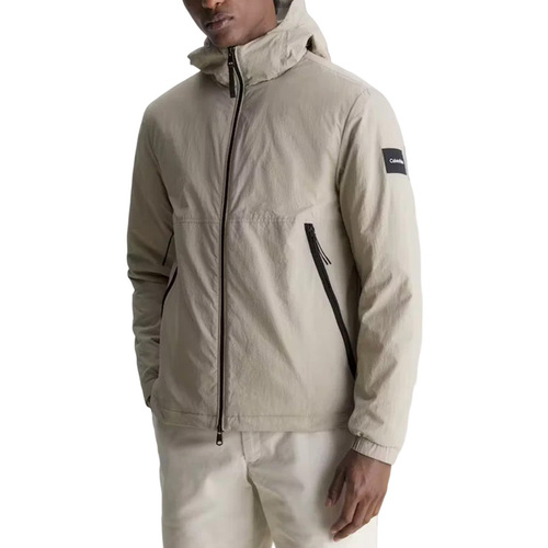 Textil Homem Jaquetas white Calvin Klein Golf Yos Hooded Sweat-shirt K10K111799 Bege