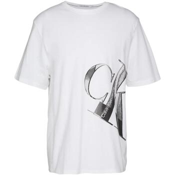 Textil Homem T-Shirt mangas curtas Calvin Klein T-shirt Stacked Logo  Branco