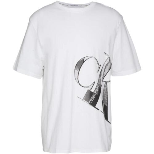 Textil Homem T-Shirt mangas curtas Calvin Klein linear JEANS  Branco