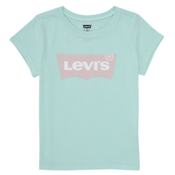 Textil Rapariga T-Shirt mangas patchs Levi's BATWING TEE Azul / Pastel / Rosa / Pastel